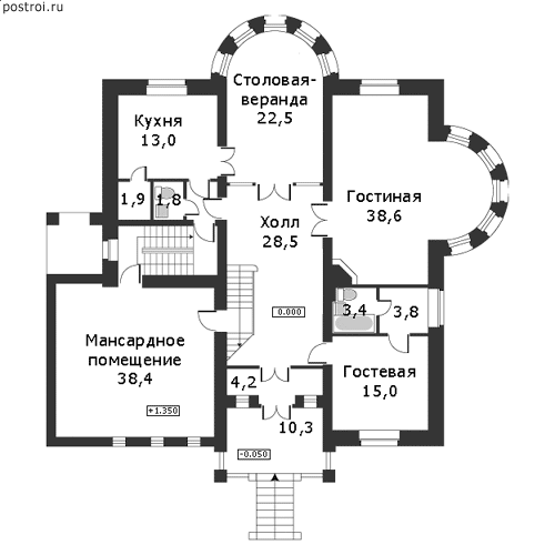 Проект U-397-1K - 1-й этаж