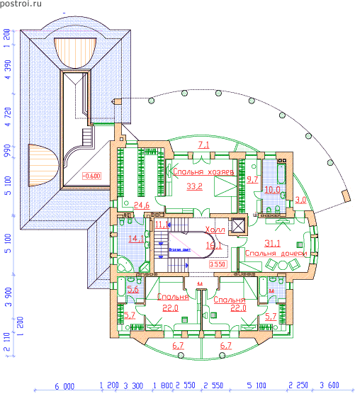 Проект S-1143-1K - 2-й этаж