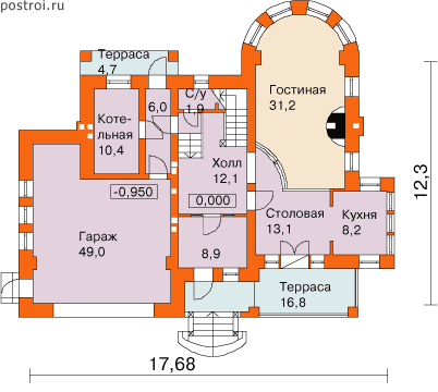 Проект S-264-1K - 1-й этаж