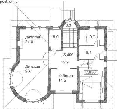 Проект S-395-1K - 2-й этаж
