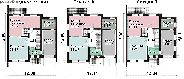 Проект дома B-213 - 1-й этаж
