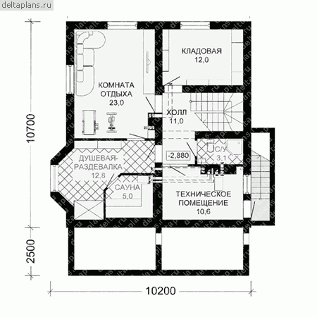Проект G-244-2D - Цокольный этаж