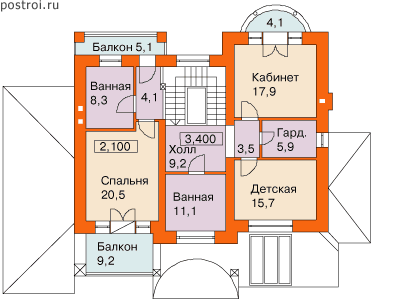 Проект S-264-1K - 2-й этаж