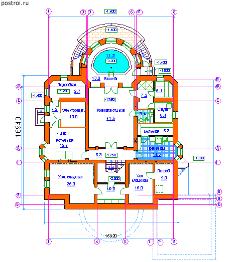 Проект S-706-1K - Цокольный этаж