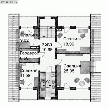 Проект R-191-1K - Мансардный этаж