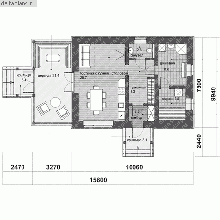 Проект F-078-1P - 1-й этаж