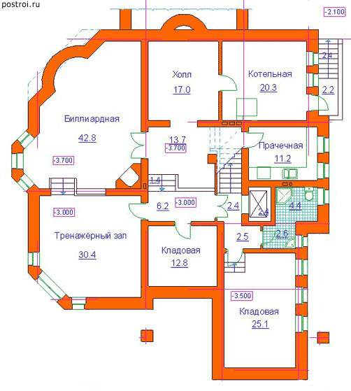 Проект S-730-1K - Цокольный этаж