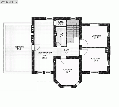 Проект дома U-184-1P - 2-й этаж