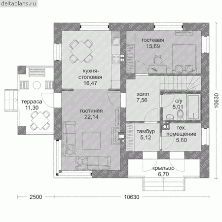 Проект M-165-1P - 1-й этаж