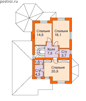 Проект R-295-1K - 2-й этаж