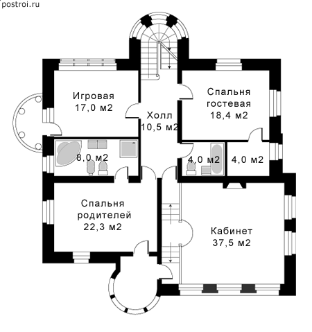 Проект N-412-1K - 2-й этаж
