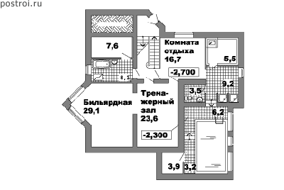 Проект дома V-458-1P - Цокольный этаж