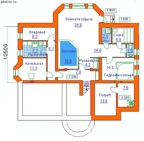 Проект S-454-1K - Цокольный этаж