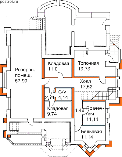 Проект S-533-1K - Цокольный этаж