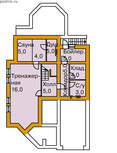 Проект R-280-1D - Цокольный этаж