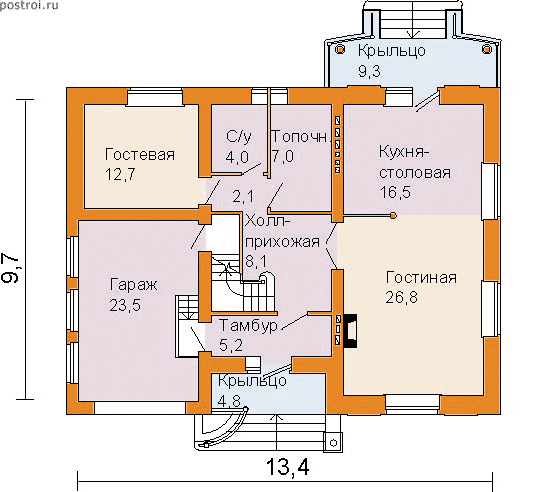 Проект V-263-1P - 1-й этаж