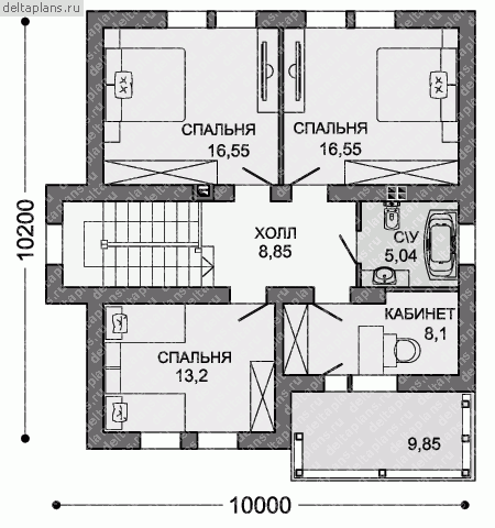 Проект X-150-1P - 2-й этаж