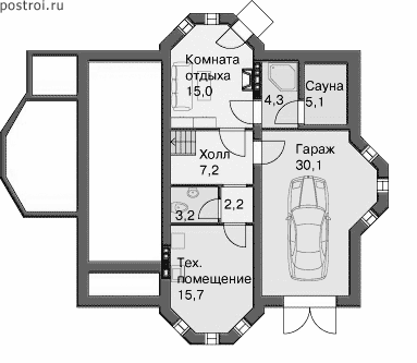 Проект дома N-320-1P - Цокольный этаж