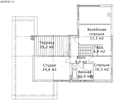 Проект дома M-211-2P - 2-й этаж