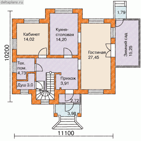 Проект дома H-181-1P - 1-й этаж