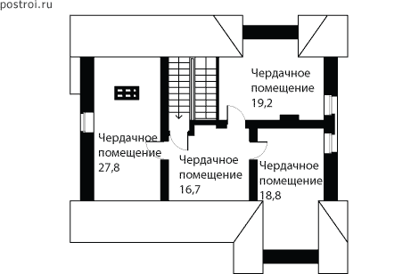 Проект O-328-2K - Мансардный этаж