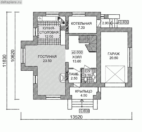 Проект E-145-3P - 1-й этаж