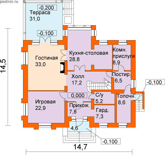 Проект S-312-1K - 1-й этаж