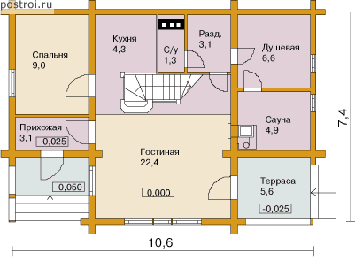 Проект D-109-1D - 1-й этаж