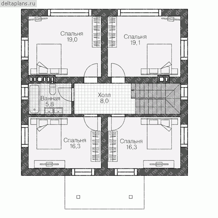 Проект R-168-1P - Мансардный этаж