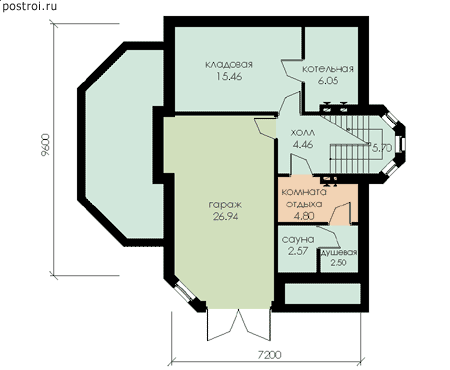 Проект дома C-217-1P - Цокольный этаж