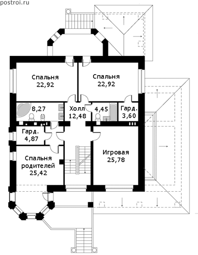 Проект U-317-1K - 2-й этаж