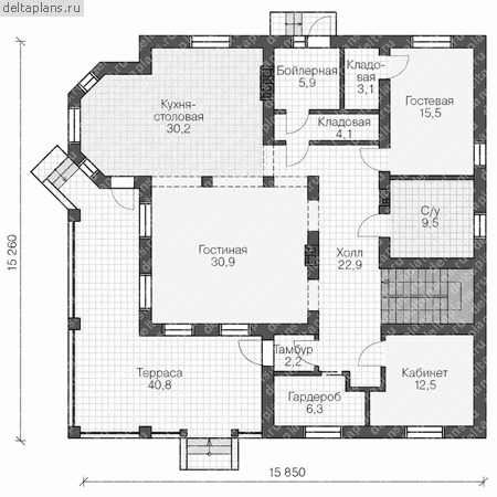 Проект U-288-1P - 1-й этаж