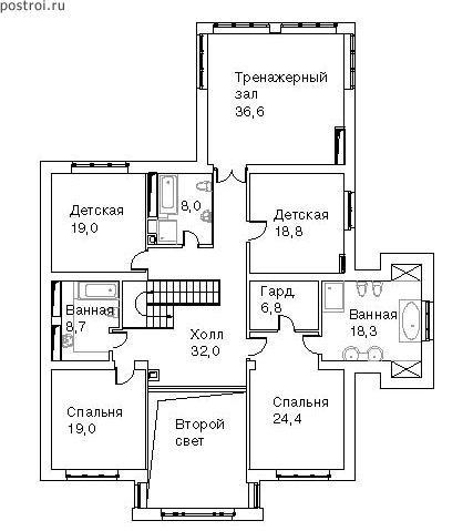 Проект M-412-1P - 2-й этаж