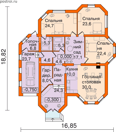 Проект T-210-1K - 1-й этаж