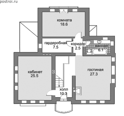 Проект дома F-206-1P - 2-й этаж