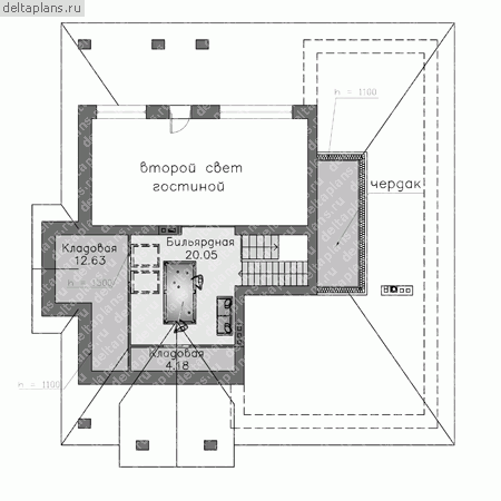 Проект L-291-1P - Мансардный этаж