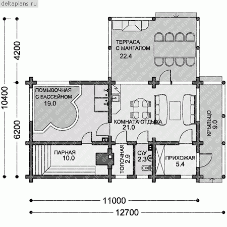 Проект C-092-1D - 1-й этаж