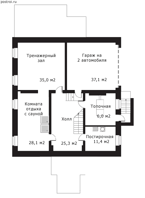 Проект N-530-1K - Цокольный этаж
