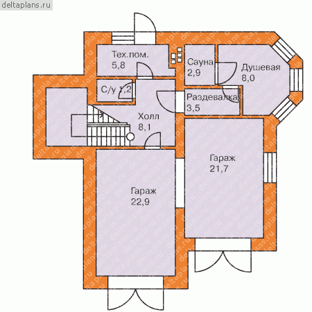 Проект дома N-230-1P - Цокольный этаж