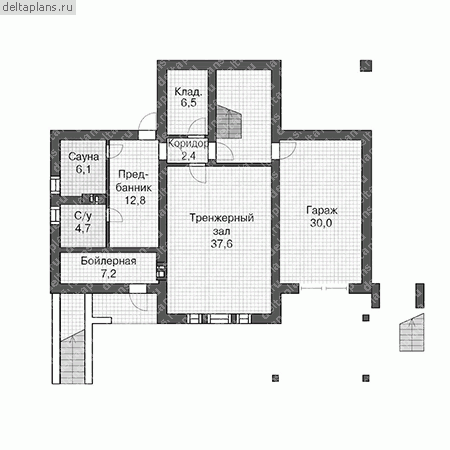 Проект дома U-390-1P - Цокольный этаж