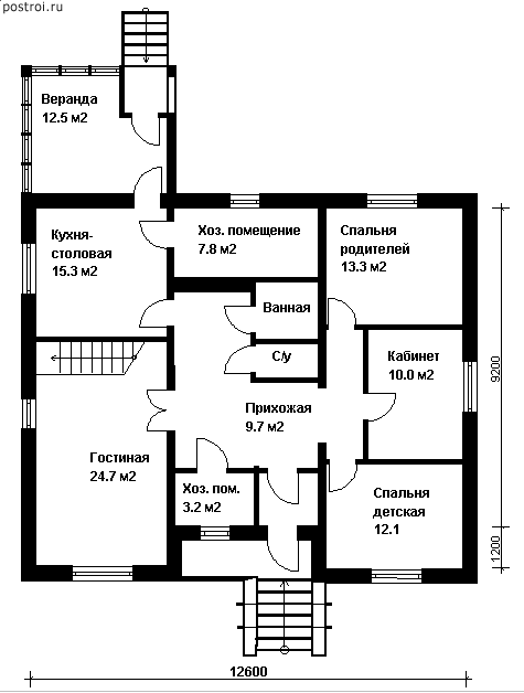 Проект D-112-1P - 1-й этаж