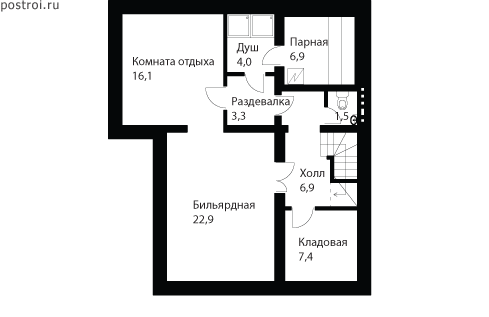 Проект дома W-213-1P - Цокольный этаж
