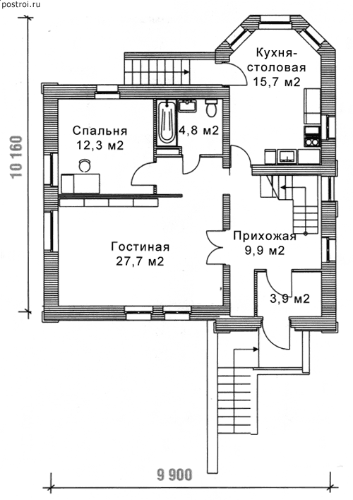 Проект G-212-1P - 1-й этаж