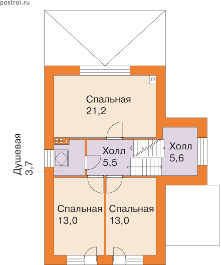 Проект дома T-192-2P - 2-й этаж