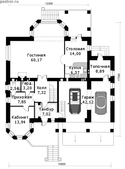 Проект U-317-1K - 1-й этаж