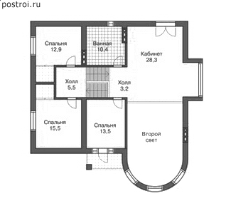 Проект дома N-358-1P - 2-й этаж