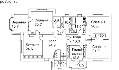 Проект M-542-1K - 2-й этаж