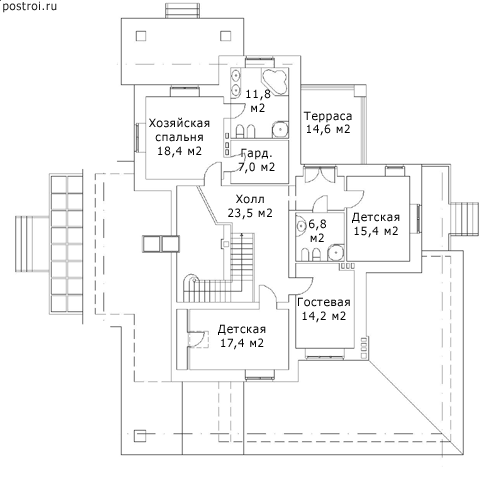 Проект M-369-1K - 2-й этаж