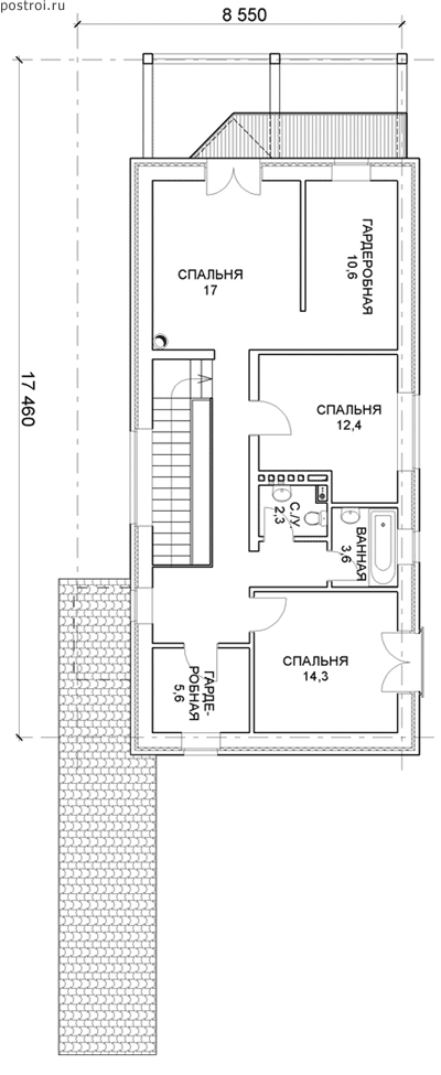 Проект M-161-1K - 2-й этаж