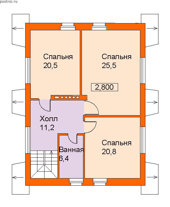 Проект C-257-1K - Мансардный этаж